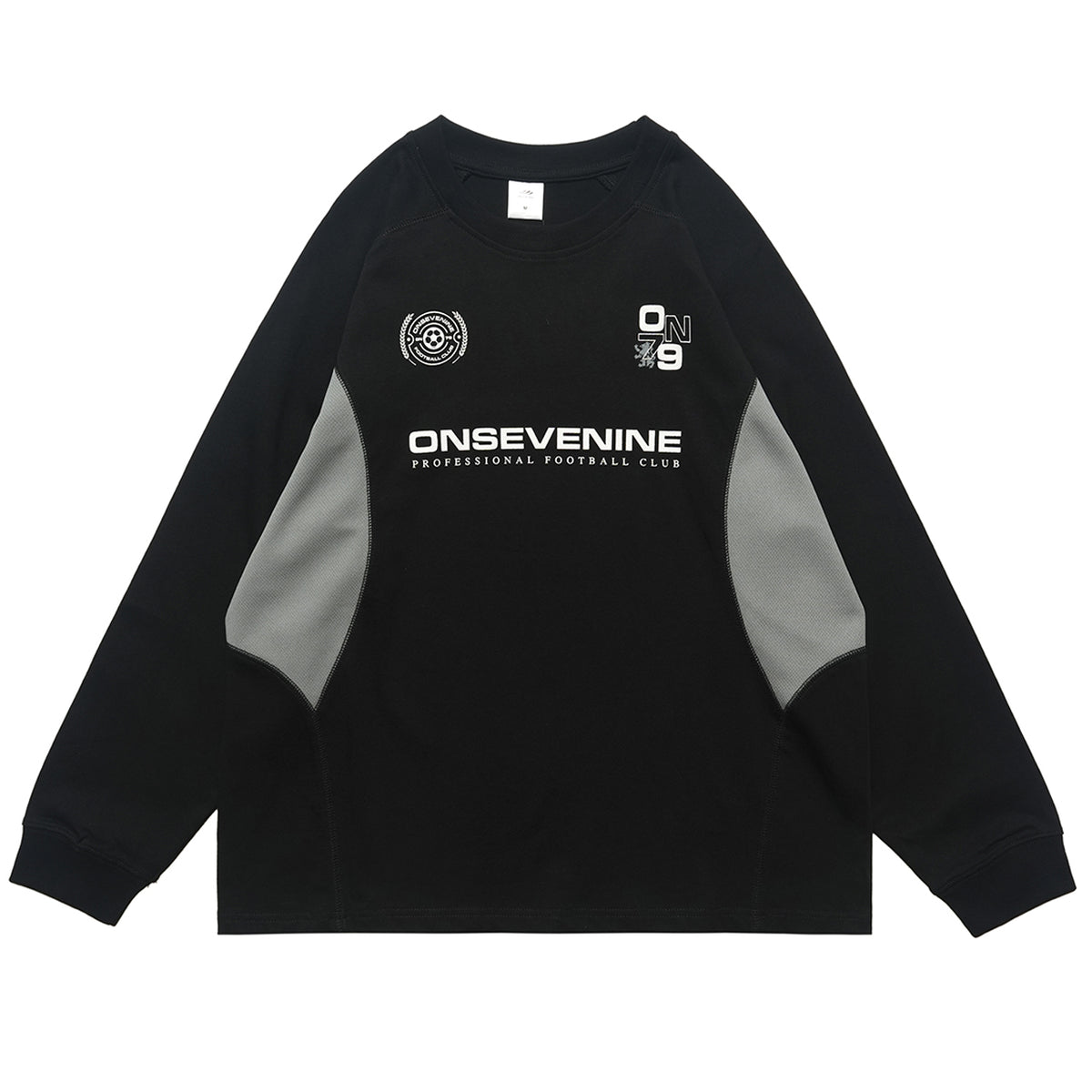 Racing top long sleeve patchwork top motorsports grunge jumper in blue