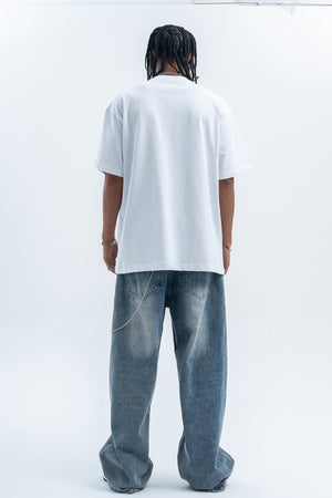 Emoji t-shirt robot tee psychedelic cartoon jumper in black