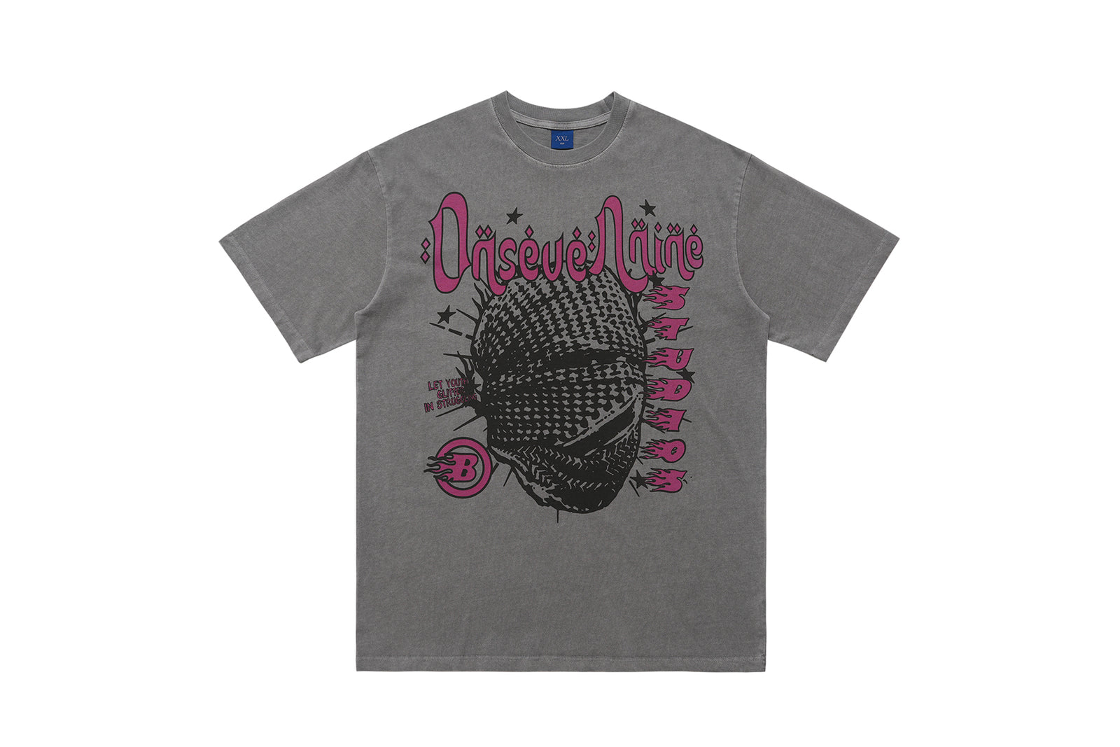 Arabic t-shirt hip-hop tee grunge rapper top in grey