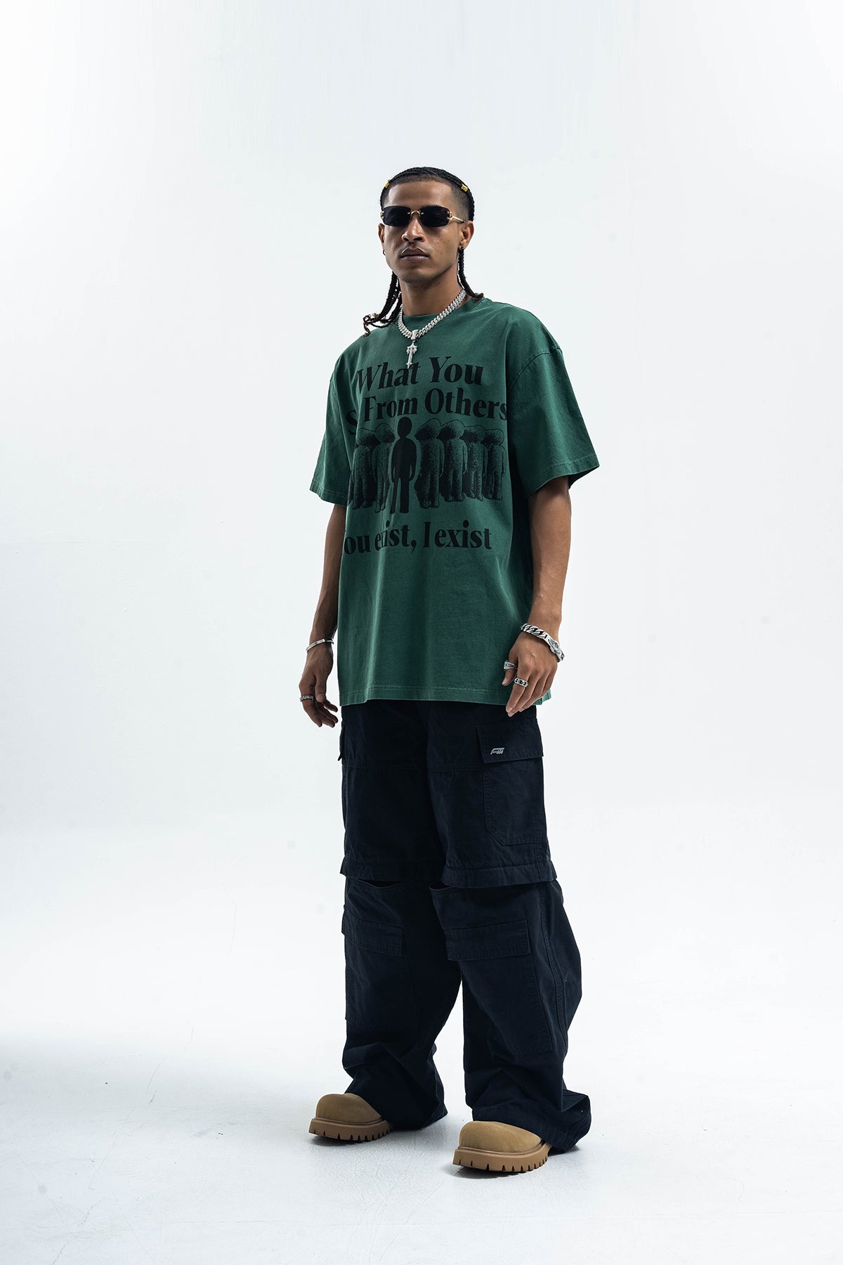 Psychedelic slogan t-shirt retro slogan top human print tee in orange