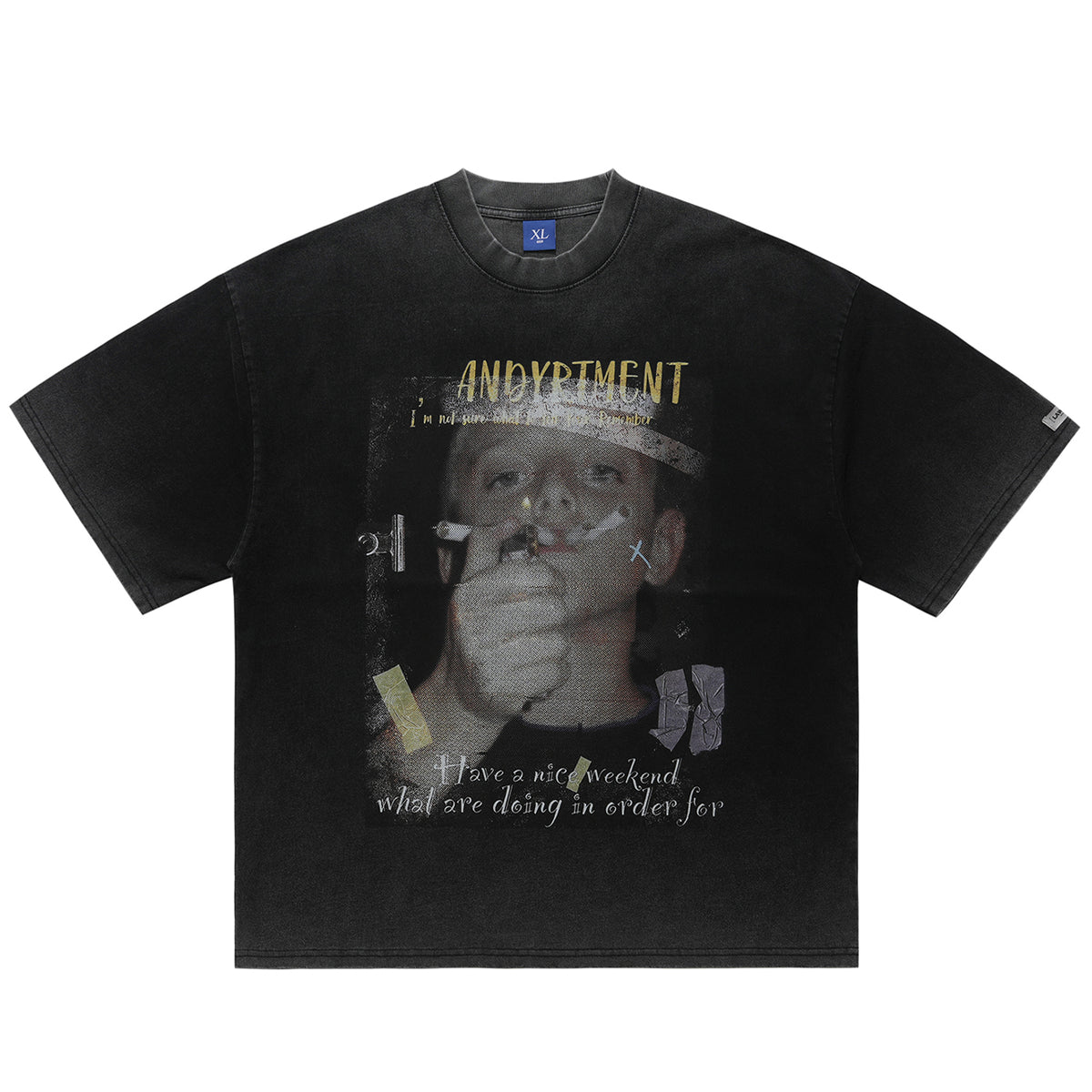 00s t-shirt skater top grunge hip-hop tee in black