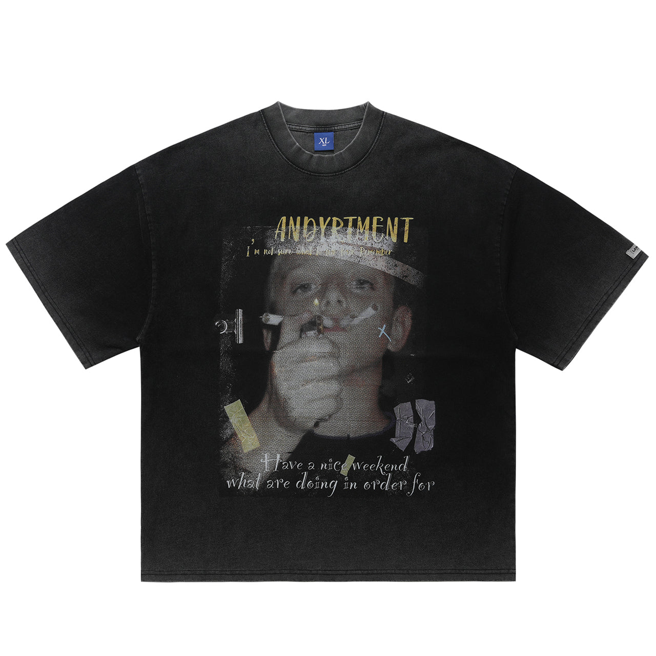 00s t-shirt skater top grunge hip-hop tee in black