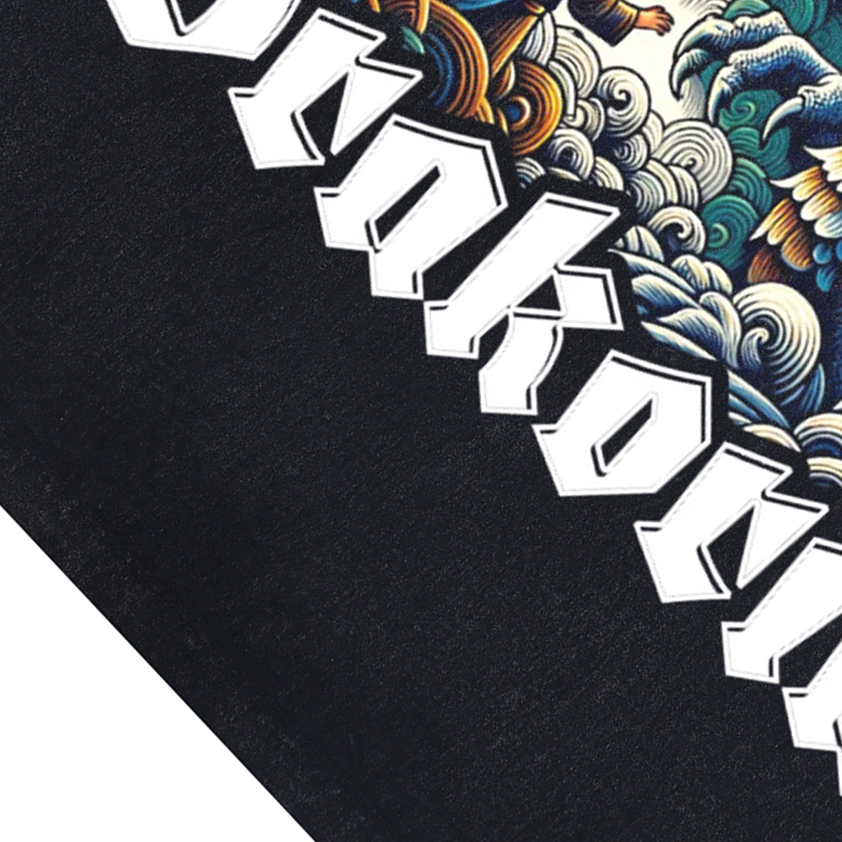 Dragon print sleeveless t-shirt medieval poster surfer vest retro monster tank top in acid wash black