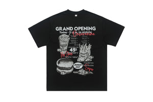 Fast food t-shirt burger print top 90s tee in white
