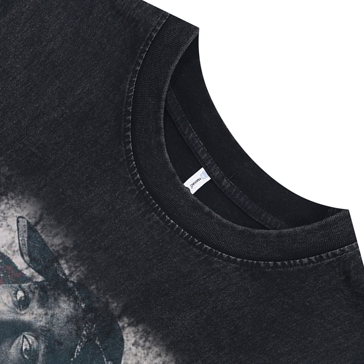 Tupac sleeveless t-shirt vintage rapper vest retro hip-hop tank top in acid wash black