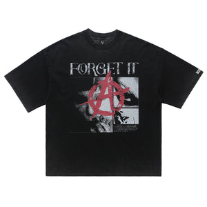 Anarchy t-shirt Punk top pentagram print tee in grey