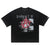 Anarchy t-shirt Punk top pentagram print tee in black