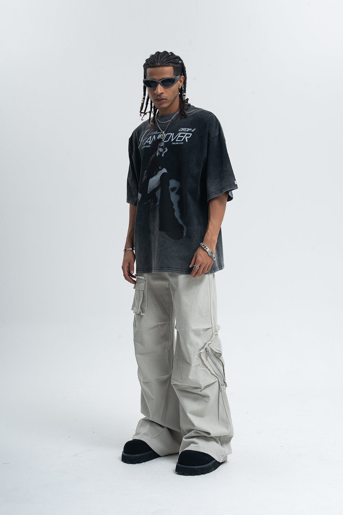 Hangover slogan t-shirt psychedelic girl print top y2k raver tee in Blue