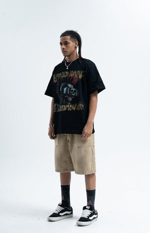 Cyberpunk t-shirt grunge raver tee virtual reality top in black