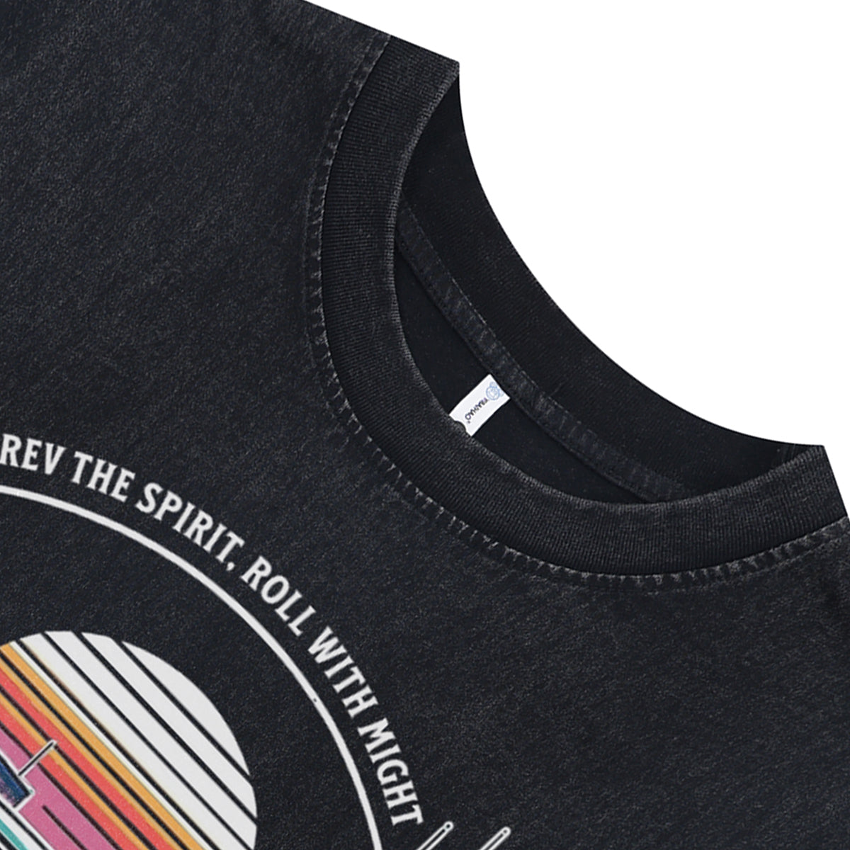 70s car sleeveless t-shirt motorsports surfer vest racing tank top in acid wash black