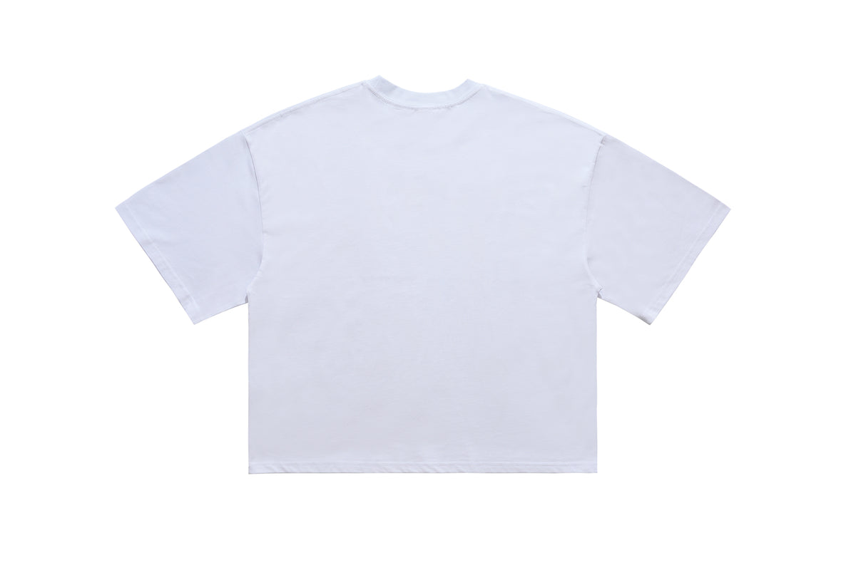 Psychedelic doll t-shirt depression top creepy cartoon tee in White