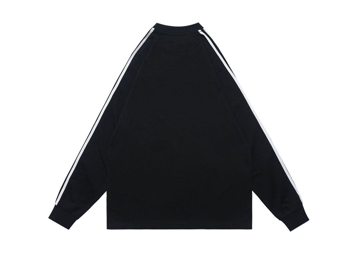 Racing top long sleeve motorsports t-shirt grunge striped jumper in black