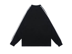 Racing top long sleeve motorsports t-shirt grunge striped jumper in black