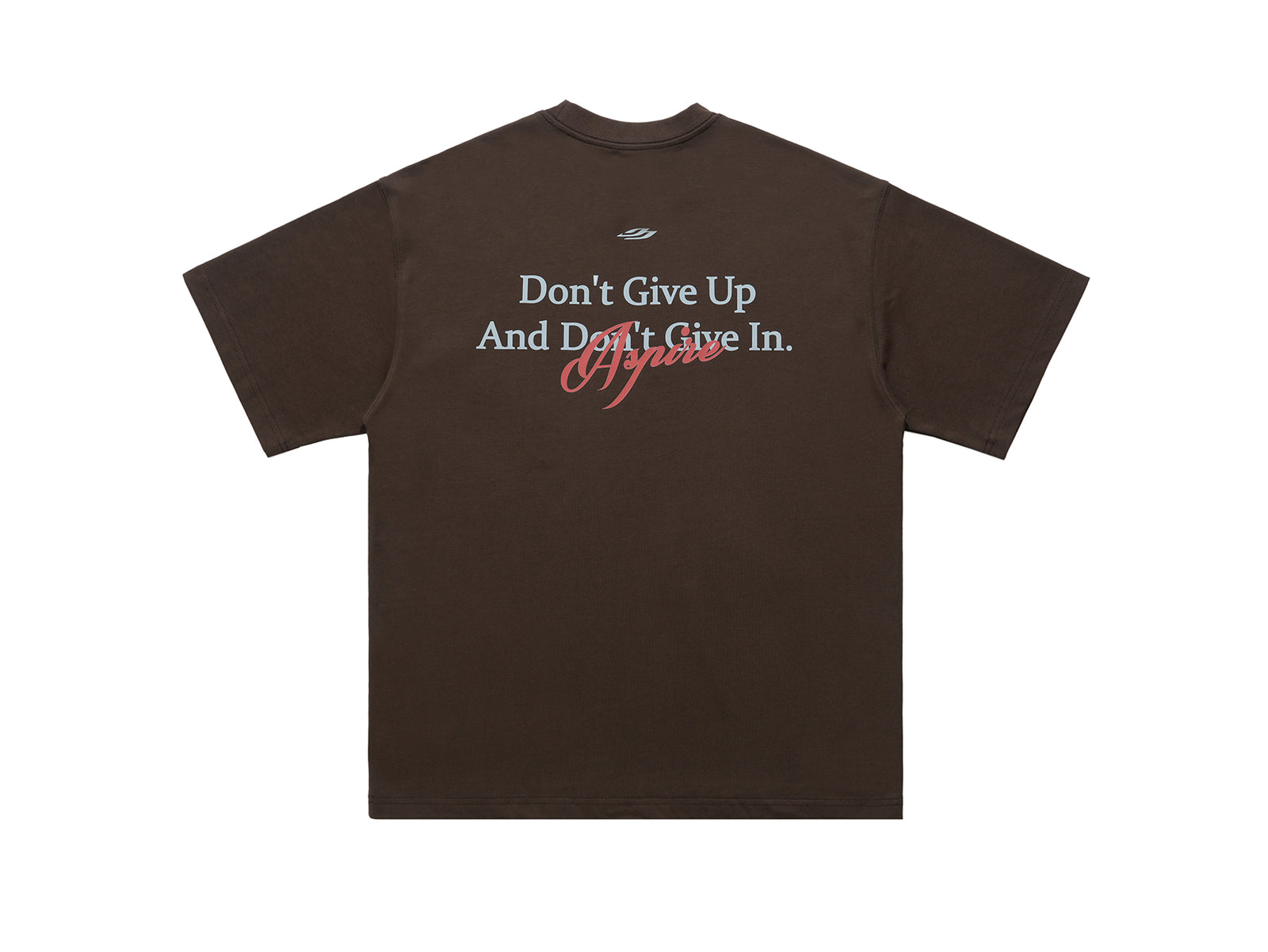 Motivational t-shirt dont give up slogan top retro tee in brown