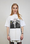 Toilet print t-shirt punk tee anti estabilishment top white