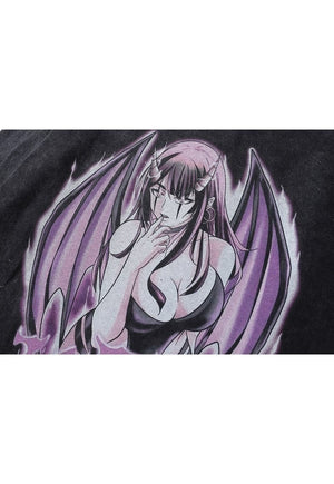 Angel print t-shirt old anime cartoon long tee retro top