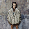 Faux fur fox coat fluffy mink imitation trench jacket short shaggy bomber festival animal print varsity lapel fleece peacoat catwalk duffle