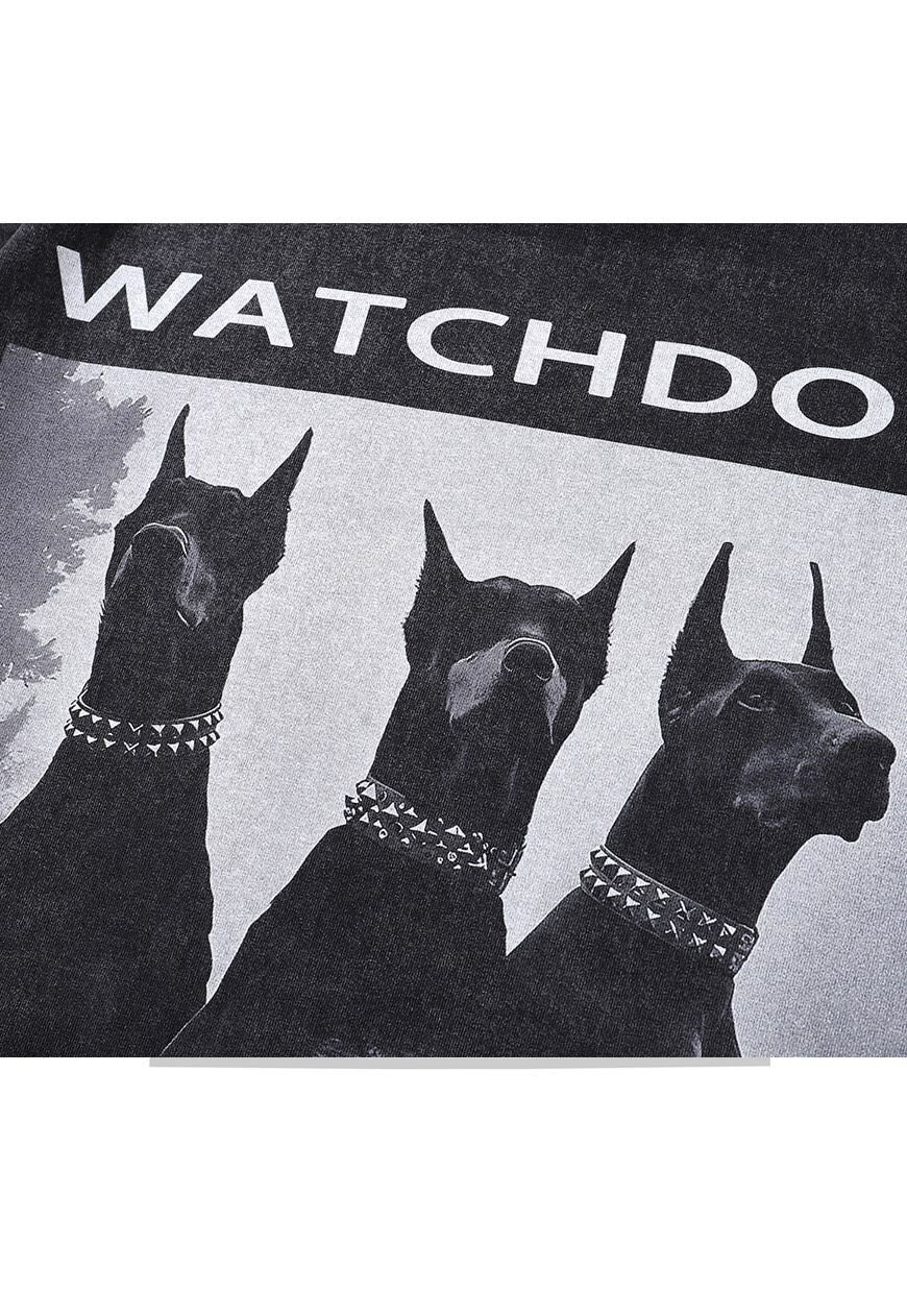 Doberman t-shirt Gothic dog tee Pinscher top vintage grey