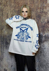 Pentagram t-shirt lamb print tee grunge Gothic top white