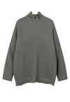 Ripped cardigan stripe textured jumper knitted punk top grey