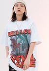 Devil print t-shirt punk tee Gothic game top in white