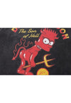 Red devil t-shirt Bart Simpson tee vintage wash top in grey