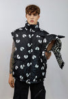 Heart bomber reversible horn jacket detachable punk puffer