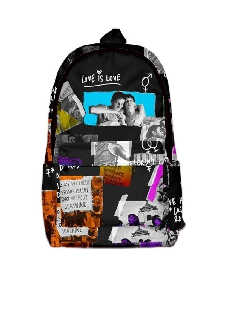 Gay bag LGBT backpack pride festival rainbow rucksack black