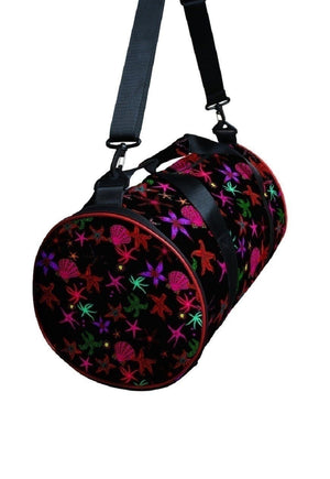 Sea print gym bag sports holiday holdall bag in black