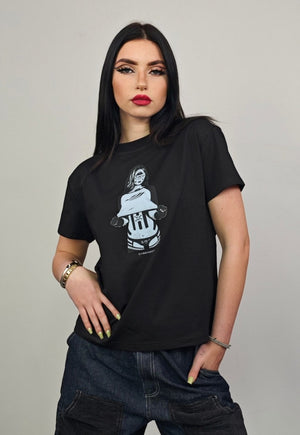 Robot girl t-shirt slim fit unisex bionic tee raver top