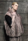 Faux fur snake coat hand made python fleece bomber in pink