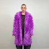 Purple haze faux fur coat long fuzzy lilac jacket Eras trench festival fluffy violet overcoat party lavender bomber neon shaggy rave mac