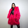 Neon faux fur coat shaggy cropped trench festival short jacket fuzzy overcoat carnival bomber florescent peacoat multifunctional rave fleece