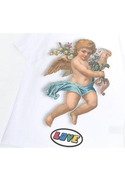 Baby angel t-shirt saint tee retro religion top in white