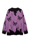 Butterfly sweater distressed grunge jumper ripped top purple