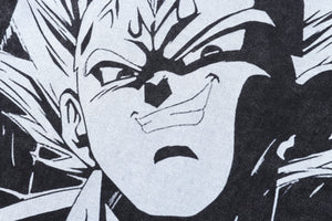 Anime t-shirt monster slogan tee y2k Japanese cartoon top in vintage grey