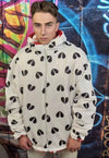 Cow fleece bomber reversible handmade animal print jacket