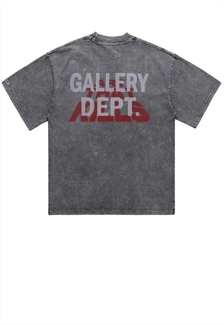 Virus print t-shirt grunge tee retro cyber punk top in grey