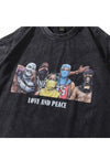 Balaclava print t-shirt hip-hop tee rapper top vintage grey