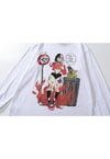 Anime t-shirt old Japanese cartoon long tee retro top white