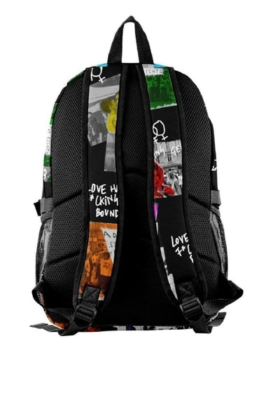 Gay bag LGBT backpack pride festival graffiti rucksack black