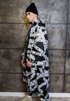 Chain print jacket handmade barbered wire windbreaker black