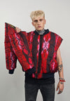 Snake print varsity jacket red python reversible 4in1 bomber