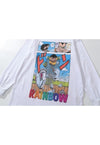 Anime t-shirt rave dragon ball long tee retro top in white