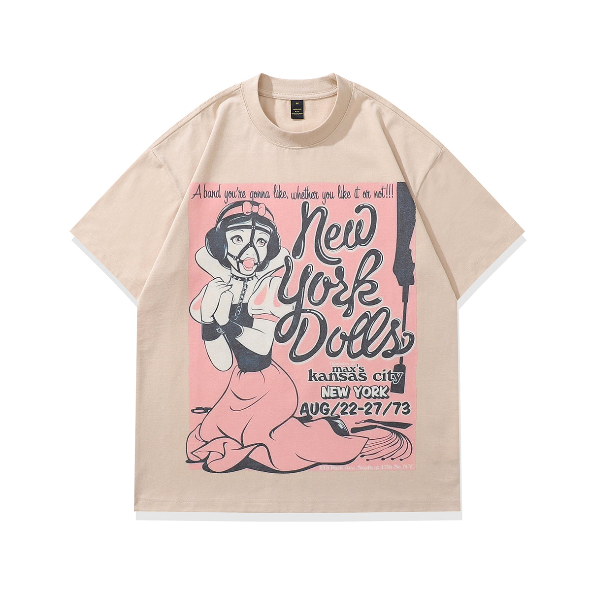 Bondage t-shirt princess print tee retro s&m top in Cream