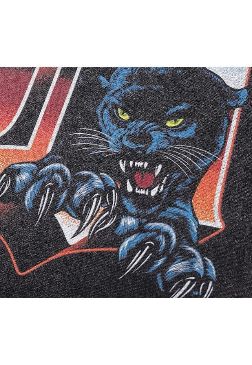 Panther print t-shirt Jaguar tee wild cat top vintage grey