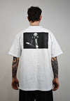 Vintage Kurt Cobain tshirt newspaper print Nirvana tee white