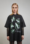 Psychedelic t-shirt vintage wash tee grunge x-ray top grey