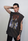 Rocker sleeveless t-shirt death print tank top surfer vest