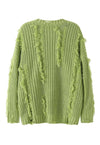 Ripped sweater knitted distressed jumper shredded top green